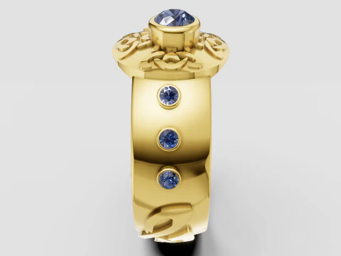 Artistic gold pendant 3D Print Model