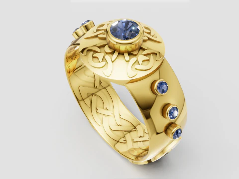 Artistic gold pendant 3D Print Model