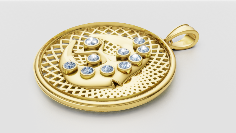 Gold lattice pendant 3D Принт Модель .c4d .max .obj .3ds .fbx .stl .blend 