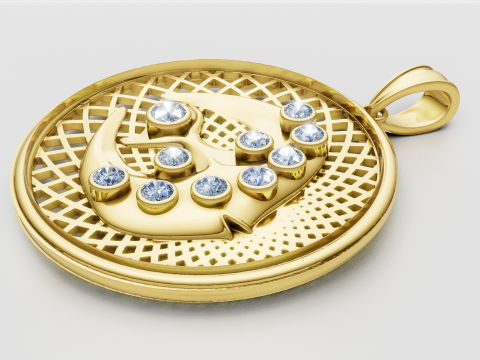 Gold lattice pendant 3D Print Model