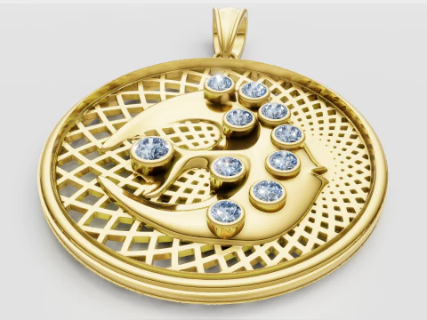 Gold lattice pendant 3D Print Model