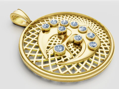 Gold lattice pendant 3D Print Model