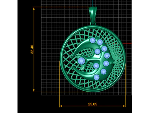 Gold lattice pendant 3D Print Model