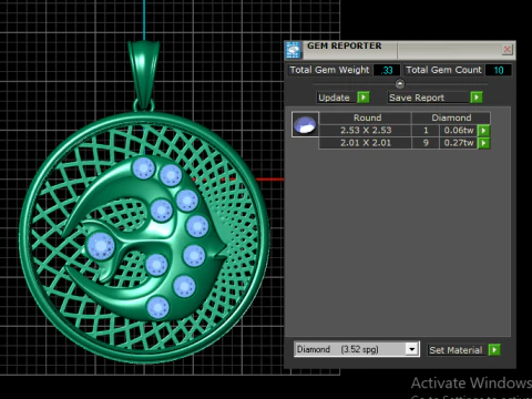 Gold lattice pendant 3D Print Model