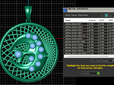 Gold lattice pendant 3D Print Model