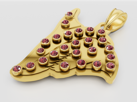 Manta ray pendant 3Dプリントモデル