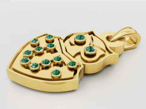 OAWOOL shield pendant 3D Print Model