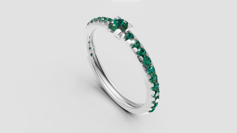 Green gemstone ring 3D Print Model .c4d .max .obj .3ds .fbx .stl .blend 