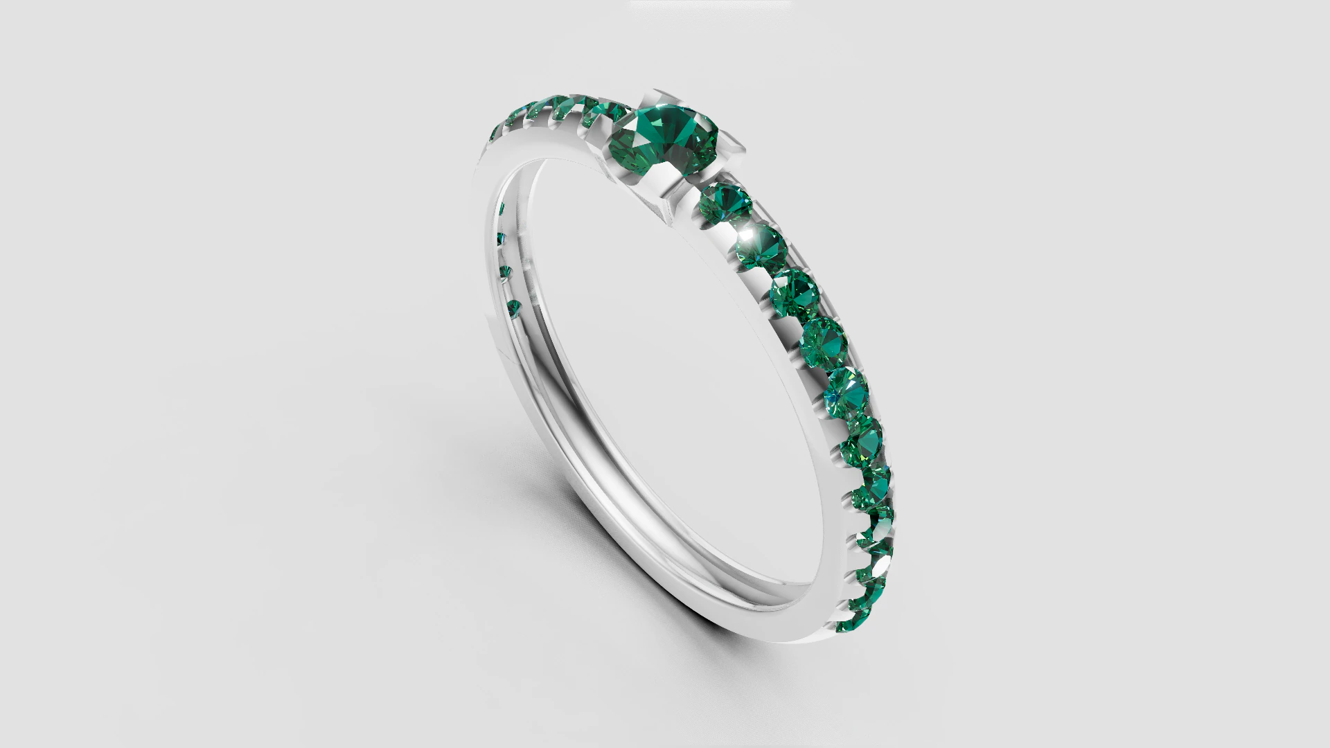 Green gemstone ring 3D Print Model .c4d .max .obj .3ds .fbx .stl .blend