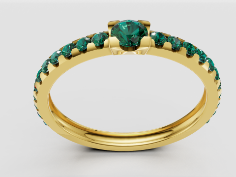 Green gemstone ring 3D Print Model