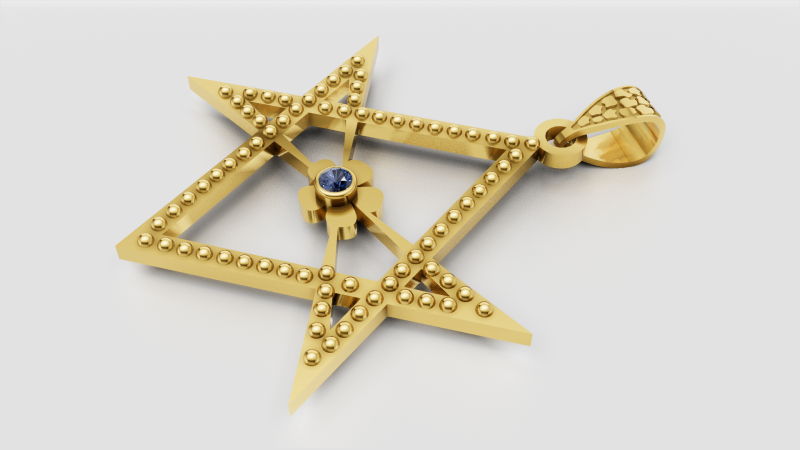 Star pendant 3D-Druckmodell .c4d .max .obj .3ds .fbx .stl .blend