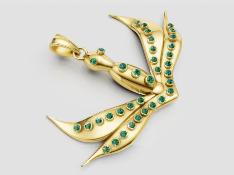 鸟吊坠 3D 打印模型