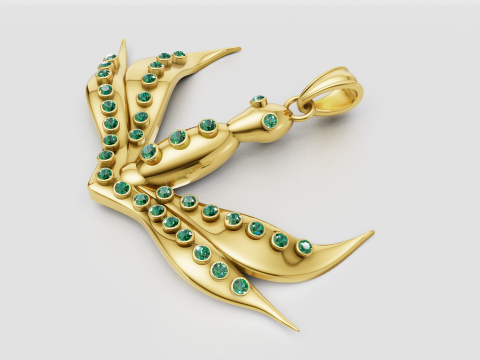 BIRD PENDANT Model Cetak 3D