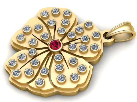 Floral Pendant 3D Print Model