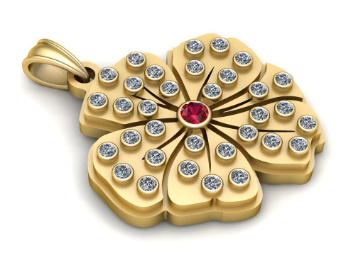 Ciondolo floreale Modello di stampa 3D