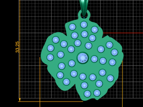 Floral Pendant 3D Print Model