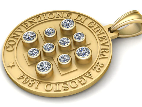 Floral Gold Pendant 3D Print Model