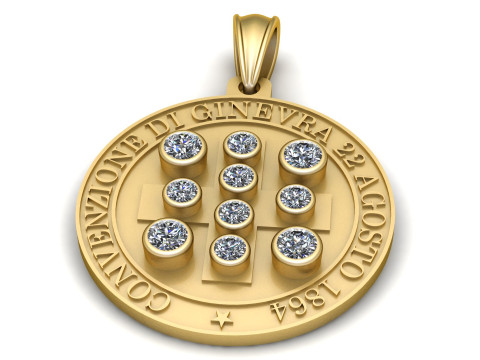 Floral Gold Pendant 3D Print Model