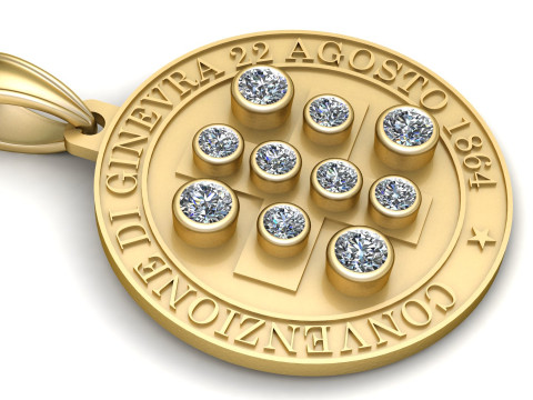 Floral Gold Pendant 3D Print Model