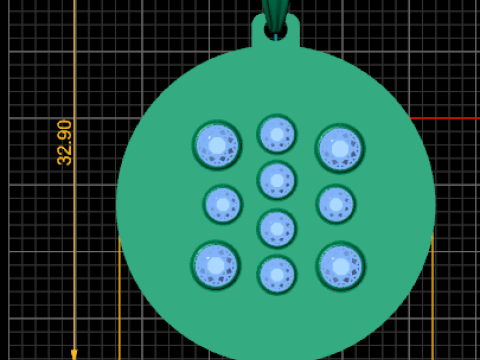 Floral Gold Pendant 3D Print Model