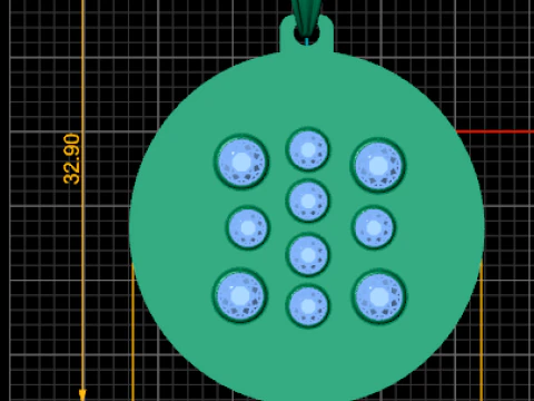 Floral Gold Pendant 3D Print Model