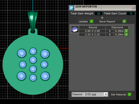 Floral Gold Pendant 3D Print Model