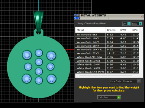 Floral Gold Pendant 3D Print Model
