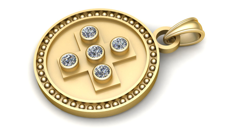 Gold pendant 3D Baskı Modeli .c4d .max .obj .3ds .fbx .stl .blend