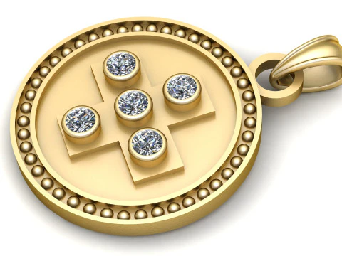 Pingente de ouro Modelo de Impressão 3D