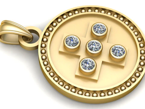 Gold pendant 3D Print Model