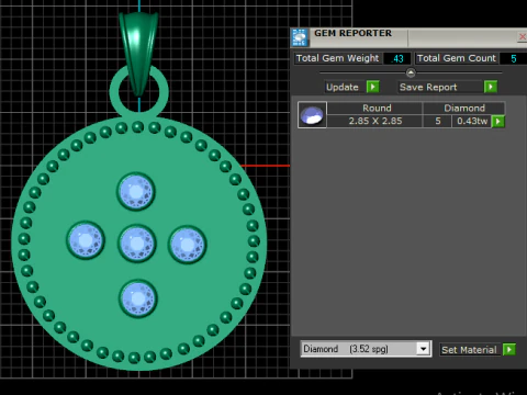 Gold pendant 3D Print Model