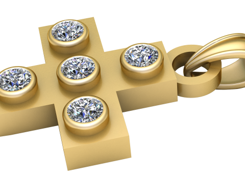 Gold cross pendant 3Dプリントモデル
