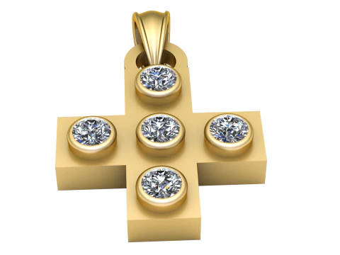 Gold cross pendant 3D Print Model