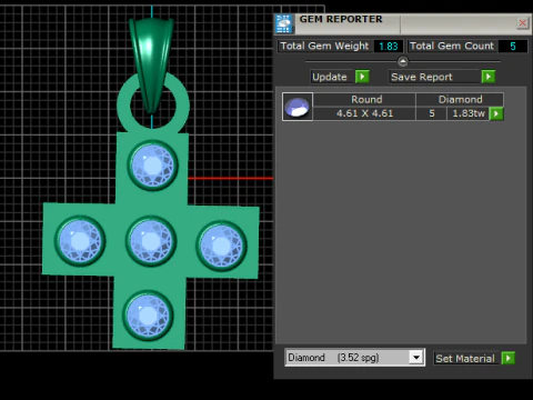 Gold cross pendant 3D Print Model