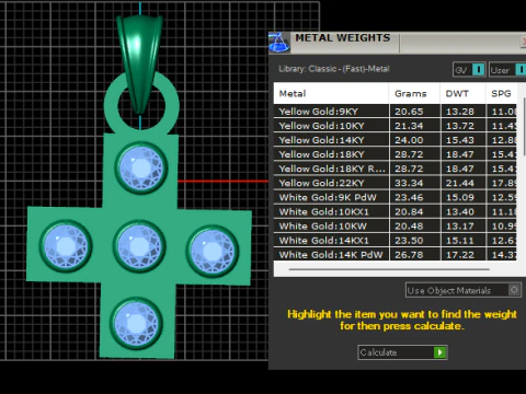 Gold cross pendant 3D Print Model