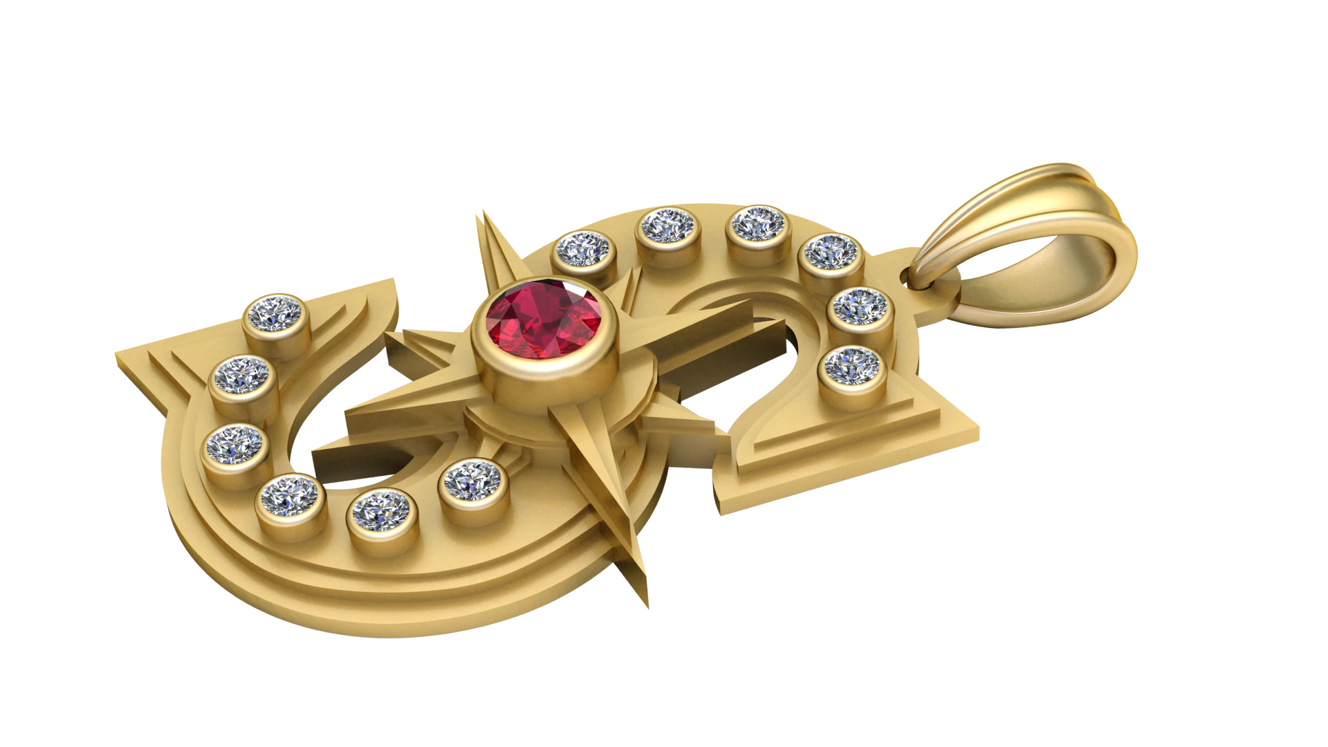 Luxury gold pendant 3D Print Model .c4d .max .obj .3ds .fbx .stl .blend