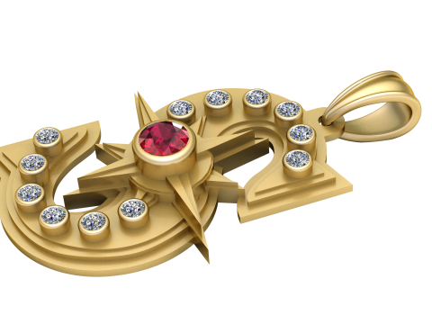 Luxury gold pendant 3D Print Model