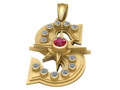 Luxury gold pendant 3D Принт Модель