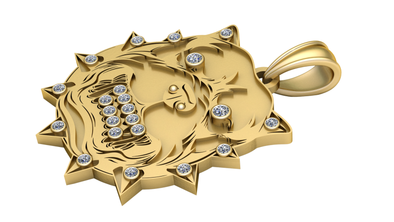 Lion head pendant 3Dプリントモデル .c4d .max .obj .3ds .fbx .stl .blend