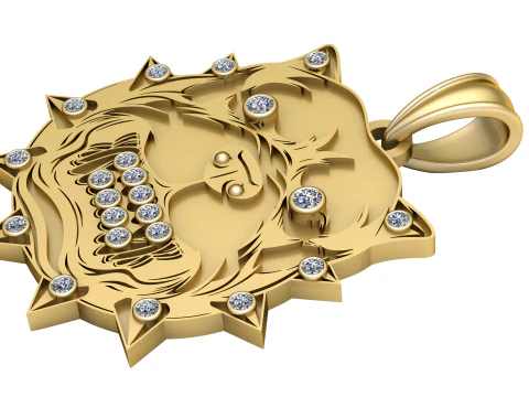 ライオンヘッドペンダント 3Dプリントモデル