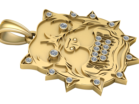 Lion head pendant 3Dプリントモデル