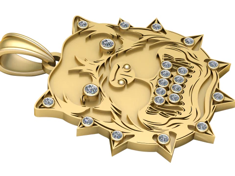 Lion head pendant 3D Print Model