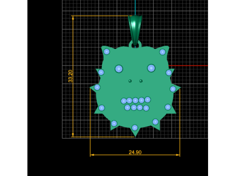 Lion head pendant 3Dプリントモデル