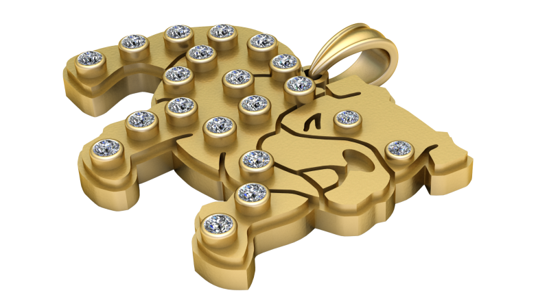 Elephant pendant 3D 打印模型 .c4d .max .obj .3ds .fbx .stl .blend