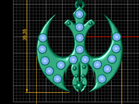 Crescent moon pendant Modello di stampa 3D