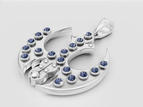 Crescent moon pendant Modello di stampa 3D