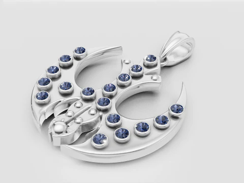 Crescent moon pendant 3D Print Model