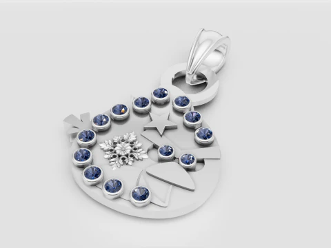 Symbolic gold pendant 3D Print Model