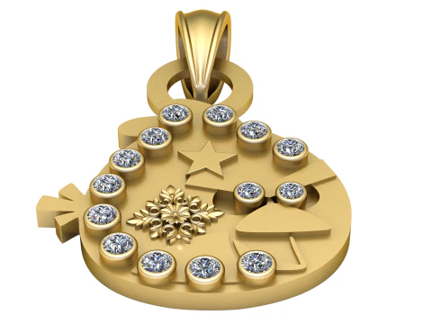 Symbolic gold pendant 3D Print Model