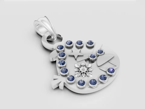 Symbolic gold pendant 3D Print Model